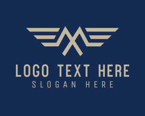 Traveler - Mountain Wings Letter M logo design