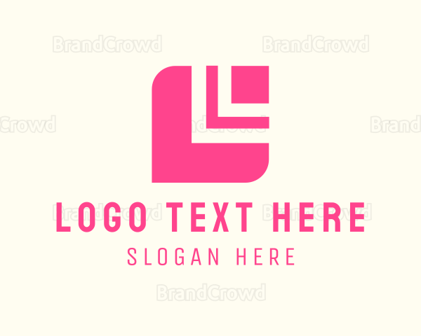 Modern Pink Tech Square Logo