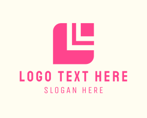 Pink - Modern Pink Tech Square logo design