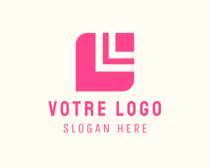 Modern Pink Tech Square Logo