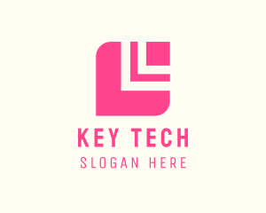 Modern Pink Tech Square logo design