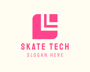 Modern Pink Tech Square logo design