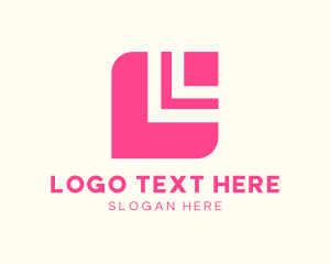 Modern Pink Tech Square Logo