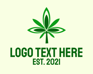 Herb - Green Organic Cannabis logo design