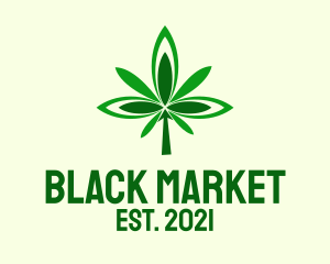 Illegal - Green Organic Cannabis logo design