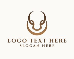 Farming - Brown Horn Cow logo design