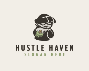 Hustle - Money Thief Burglar logo design