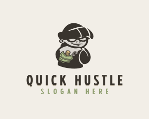 Hustle - Money Thief Burglar logo design