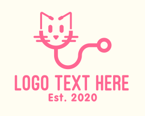 Pussycat - Pink Cat Veterinary logo design