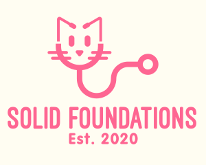 Stethoscope - Pink Cat Veterinary logo design