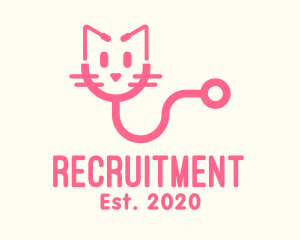 Cute - Pink Cat Veterinary logo design