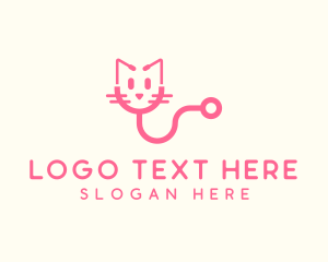 Pink Cat Veterinary logo design