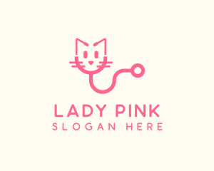 Pink Cat Veterinary logo design