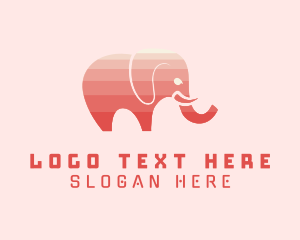 Silhouette - Modern Pink Elephant logo design