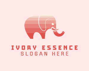Ivory - Modern Pink Elephant logo design