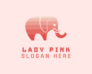 Modern Pink Elephant logo design