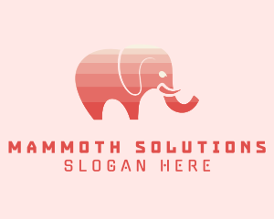 Mammoth - Modern Pink Elephant logo design