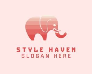Baby Elephant - Modern Pink Elephant logo design
