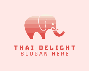 Thailand - Modern Pink Elephant logo design