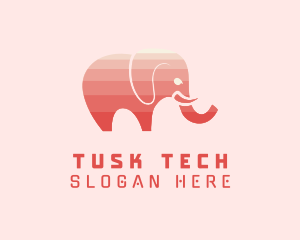 Tusk - Modern Pink Elephant logo design