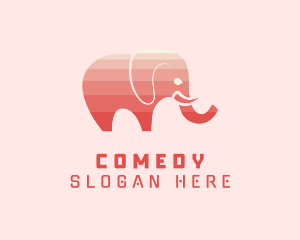 African - Modern Pink Elephant logo design