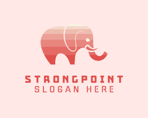 African - Modern Pink Elephant logo design