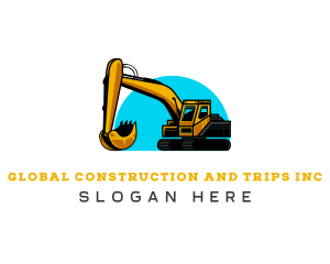 Excavate - Excavator Heavy Equipment Machinery logo design