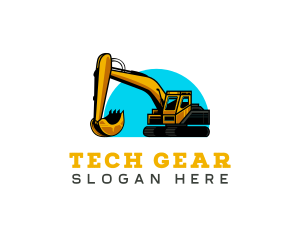 Excavator Heavy Equipment Machinery logo design