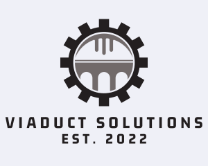 Viaduct - Bridge Construction Gear logo design