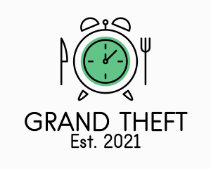 Time - Food Utensils Alarm Clock logo design