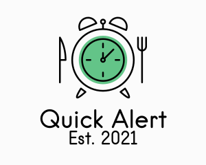 Alert - Food Utensils Alarm Clock logo design