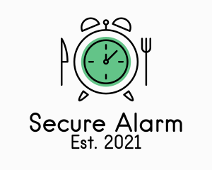 Alarm - Food Utensils Alarm Clock logo design