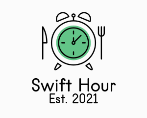 Food Utensils Alarm Clock  logo design