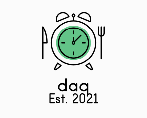 Countdown - Food Utensils Alarm Clock logo design