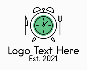Alarm - Food Utensils Alarm Clock logo design