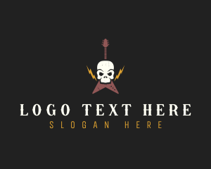 Rock Band - Guitar Skull Rock Band logo design