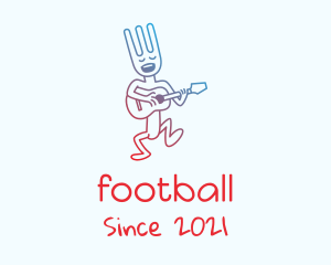 Musician - Singing Fork Cartoon logo design