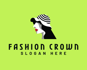 Woman Fashion Hat logo design