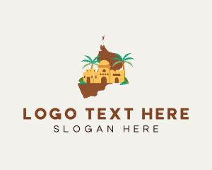 Geography - Oman Country Map logo design