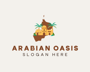 Arabian - Oman Country Map logo design