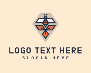 Sting - Hexagon HoneyBee Petals logo design