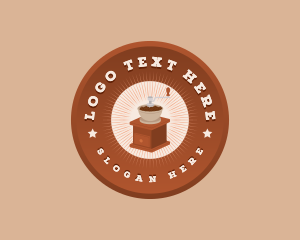 Emblem - Coffee Grinder Cafe logo design