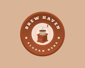 Brew - Coffee Grinder Cafe logo design