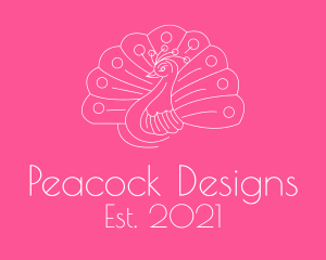 Peacock - Dazzling Peacock Tail logo design