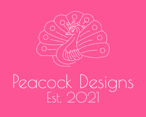 Wild Peacock Bird logo design