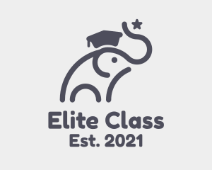 Elephant Graduation Hat logo design