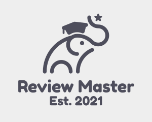 Review - Elephant Graduation Hat logo design