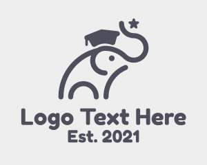 Review - Elephant Graduation Hat logo design
