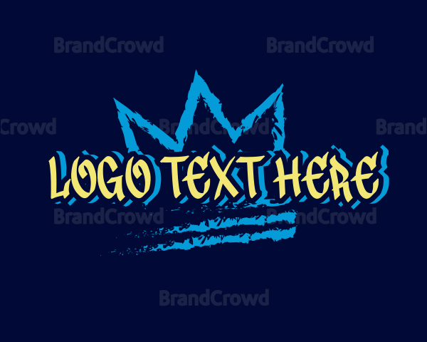 Brush Crown Wordmark Logo