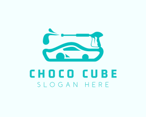 Cleaning - Sedan Car Pressure Cleaning logo design